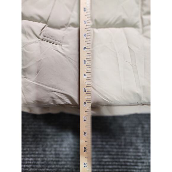 Puffit Cream Womens L High Neck Puffer Vest Side Pockets Outerwear Cozy - Picture 6 of 10